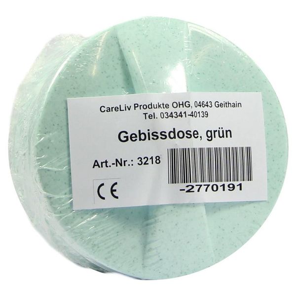 Gebissdose mit Einsatz u.Deckel grün 1 St