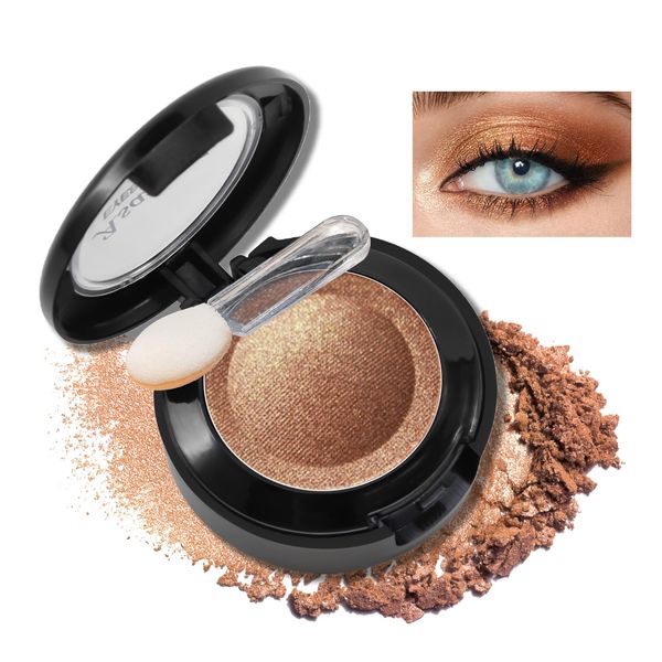 Erinde Rose Gold Glitter Eyeshadow Palette, Matte Glitter Eyeshadow Palette, Waterproof Metallic Eyeshadow Palette, Pressed Powder & Long Lasting Eye Makeup with an Applicator