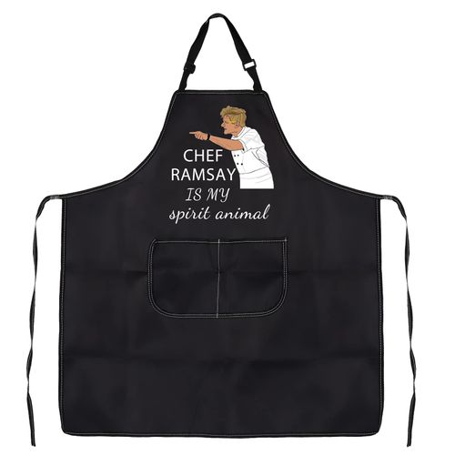 PXTIDY Chef Ramsay Inspired Kitchen Apron Cooking Show Gifts Chef Ramsay Fans Gift Chef Ramsay Is My Spirit Animal (Chef Ramsay spirit animal APRON)