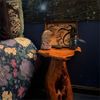 Rustic Cedar Root Flower Stand Stool- 19.5" H Tree Stump Side Table, Handcrafted