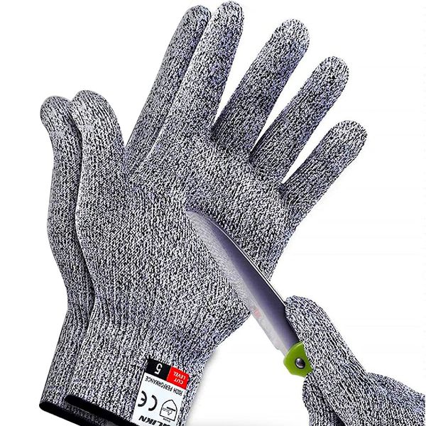 [Wlikn] Blade-Proof Gloves, Work Gloves, HPE Grade 5, Safety Gloves, Gardening, Work Gloves, Cut-Resistant Gloves, Abrasion Resistant, Anti-Slip, Camping Gloves, For Cooking, Outdoors, All Seasons (M