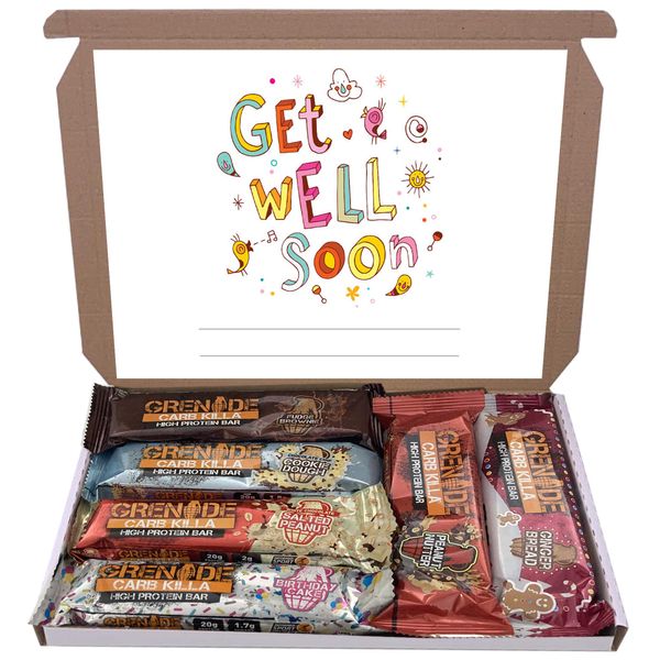 Grenade Carb Killa 6x60g High Protein Bars Bar Gift Hamper Box Mixed 6 Flavours (Get Well Soon)