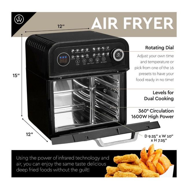 12.6 Qt Air Fryer Toaster Oven With Rotisserie