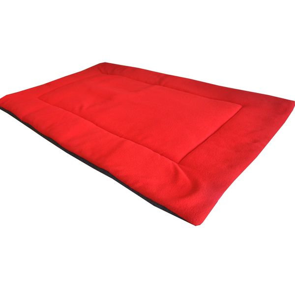 Downtown Pet Supply - Dog Crate Mat - Comfort Dog Bed or Cat Bed - Soft Fleece Nap Mat - Easy Maintenance, Machine Washable Dog Bed - Red - 42 in x 27 in - Extra Large Dog Bed