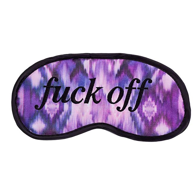 D Fuck Off Sleep Eye Mask. Eyemask Purple Patterns