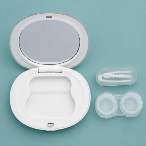 2P white mirror lens barrel lens box contact lens case lens storage case