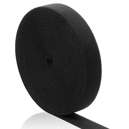 Elastic for Sewing, Elastic Band Double-Side Twill Woven 5.4 Yard 1 Inch Sewings Strap High Elasticity Black Elastics Sewing Elastics for Waistbands, Pants, Headbands, Skirts, DIY Crafts