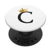 Gold Crown, Letter C Initial Monogram, Cute PopSockets PopGrip: Swappable Grip for Phones & Tablets