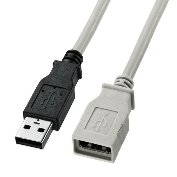 Sanwa Supply KU-EN2K USB Extension Cable, Light Gray, 6.6 ft (2 m)