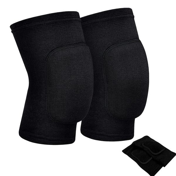 RYBTB Volleyball Knee Pads for Dancers, Soft Breathable Knee Pads for Men Women Kids Knees Protective, Knee Brace for Volleyball Football Dance Yoga Tennis Running Cycling Workout (Small-Black)