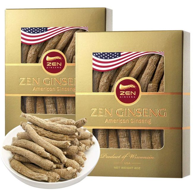 2 Boxes of American Wisconsin Ginseng — Small Long Root 西洋参/花旗参 Premium Quality Panax Ginseng. Boosts Body Immunity, Energy for Men & Women (8oz)