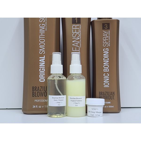 Brazilian Blowout Ionic Cleanser(2oz)/Solution(2oz)/Masque(0.5oz) FULL SET