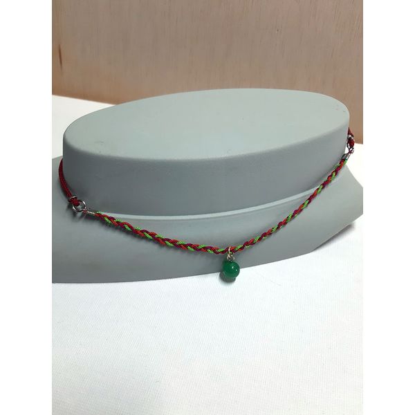 Three-color choker necklace / knot choker necklace