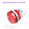 DMiotech 22mm / 7/8" Push Button Switch, IP66 1NO 0-250V 5A Latching Push Button Starter Light Switch Self-locking, Aluminum Alloy Flat Head Red