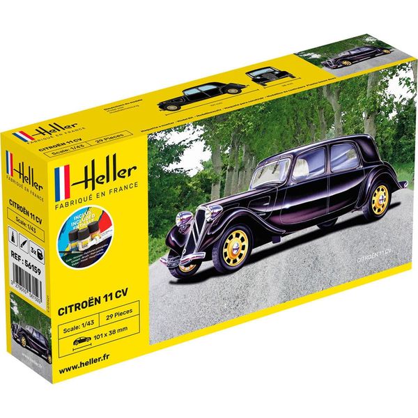 Heller 56159 Citroen 11 CV Modellbausatz, grau