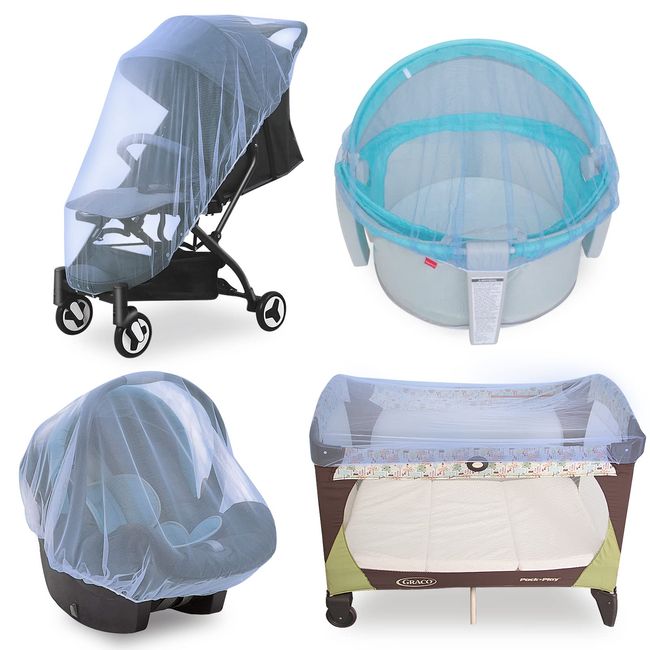 Mosquito Net for Stroller Durable Baby Mosquito Net Perfect Bug Net for Strollers, Bassinets, Cradles, Playards, Pack N Plays and Portable Mini Crib, Baby Insect Netting, Blue