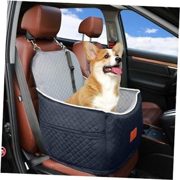 Dog Car Seat,Elevated Pet Booster Seat with Interior Black outside Grey inside