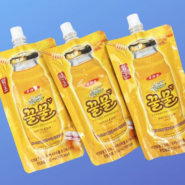 Acacia Honey Water Hoyeondang Honey Water Pouch 150ml 60 Packs, Honey Water Pouch 150ml X15ea (4 Boxes 60 Packs)