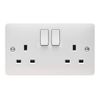 5 PACK - Hager 13A 2 Gang Double Pole (Dual Earth) Switched Socket - Sollysta Range (5)
