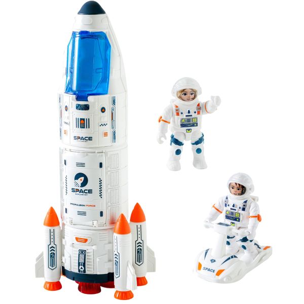 Wbzle Space Shuttle Rocket Toys - Rocket Ship Toys Lights Up with Light and Blast Off Sound Effects - Astronaut Toys, Space Adventure Toys, Kids Science Educational Toys