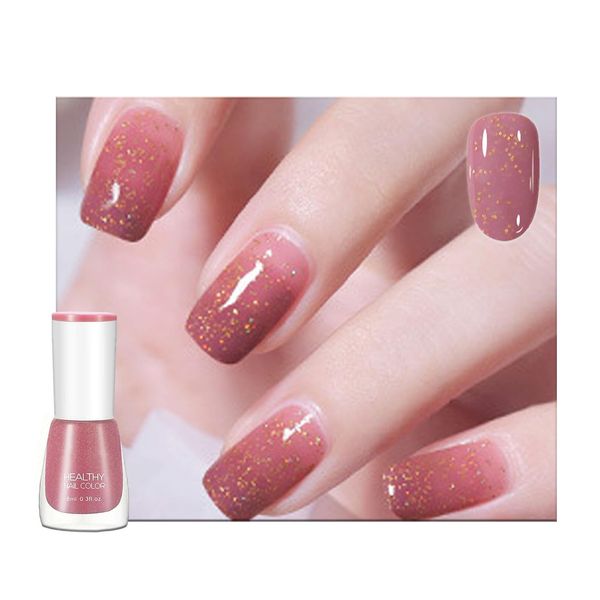 Pink Nail Varnish, Shimmering Pink Nail Polish Quick Dry Long Lasting Nail Polish, Breathable Nail Polish No Need Cure Chip-resistant Nail Varnish DIY at Home Manicure