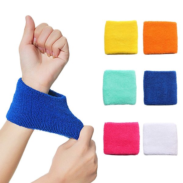 GmeDhc Sweat Bands Wristbands, 6 Pieces Cotton Sweat Bands Set for Men and Women, Colourful Sport Wristbands, Wrist Sweatband for Tennis, Basketball, Gymnastics, Golf, Running