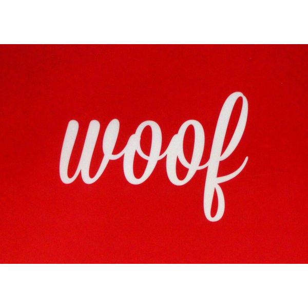 RED WOOF DESIGN WIPE CLEAN WATER RESISTANT DOG FEEDING MAT COOL PET FOOD MAT