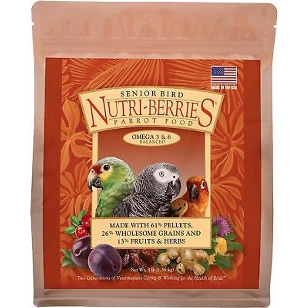 LAFEBER'S Senior Bird Nutri-Berries Pet Food, Made 3 Pound (Pack of 1)