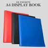 A4 Flexi Display Portfolio Book Folder with 80 Pockets, Plastic Sleeves Presentation Folders Document Project Folder for School and Offices (Black)