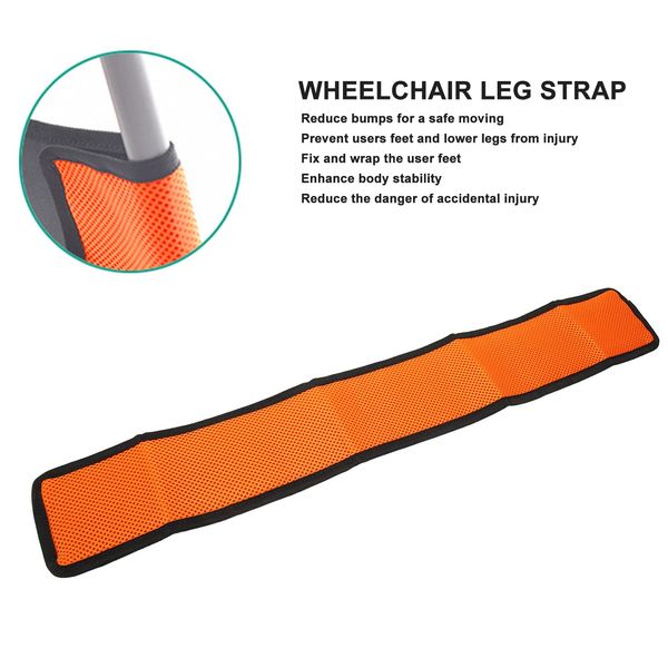 Wheelchair Seatbelt, Leg Strap, Oxford Cloth Orange with Stability Wheelchair Seat Belt Wheelchair Accessories for Wheelchair