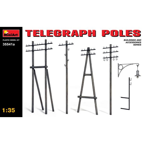 Miniart 1:35 Scale Telegraph Poles ***Updated Set*** Plastic Model Kit, 20" x 15"