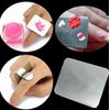 EXCEART 2pcs Nail Art Ring Palette Mini Manicure Palette Metal Nail Mixing Ring Gel Polish Mixing Tray Paint Palette Finger Rings Adjustable Mixing Rings Tray