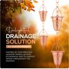 Copper Hammered Rain Chain – Decorative Chimes & Cups Replace Gutter Downspou...