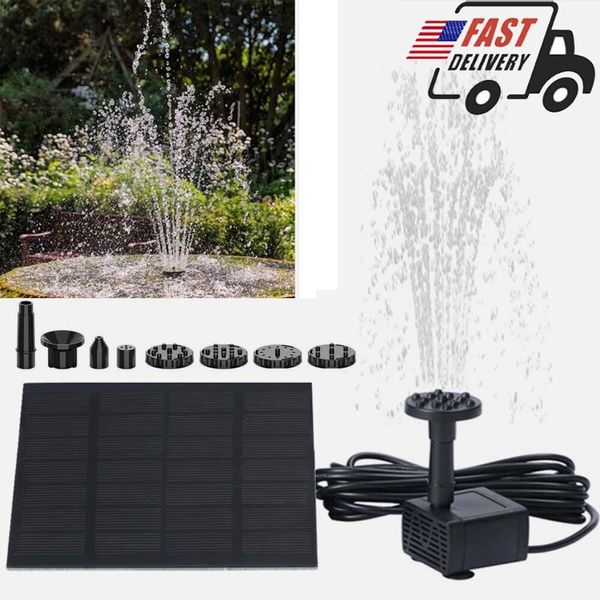 Solar Power Water Fountain Pump Bird Bath 8LED Floating Pond Pool Outdoor Garden