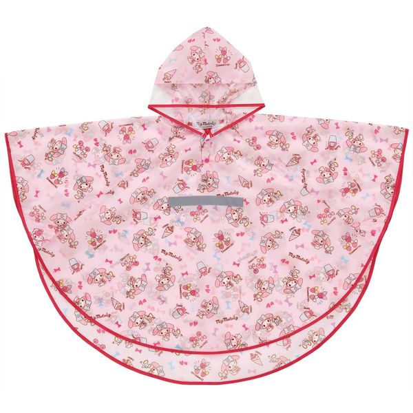 Skater RAPO1 My Melody Sanrio Girls' Rain Poncho, Children's Raincoat, Suitable Height 43.3 - 49.2 inches (110 - 125 cm)