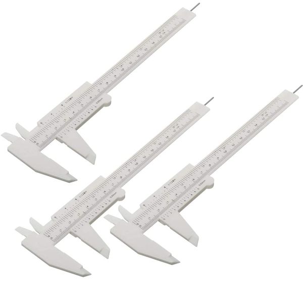 CENPEK 3Pcs Plastic Caliper 6inch Vernier Caliper Mini Sliding Caliper Dial Calipers for Tattoo Eyebrow Stencil Permanent Makeup Students Experiment Supply