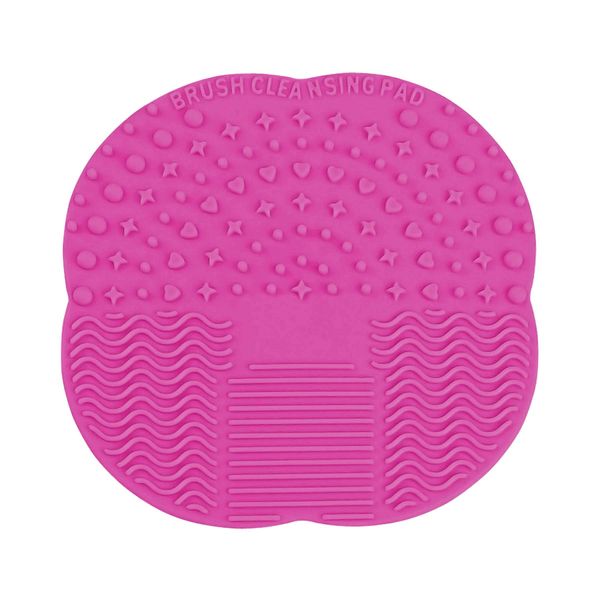 Silicone Makeup Brush Cleaner Cleaning Cosmetic Scrubber Board Mat Pad Hand Tool (Small, Hot Pink)