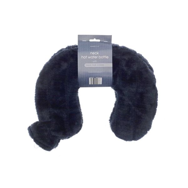 Country Club Faux Fur Neck Hot Water Bottle (Charcoal)