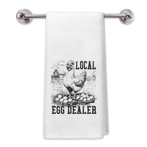 PIUD Funny Chicken Kitchen Towels, Chicken Lover Mom Lady Gifts Dish Tea Towels for Kitchen Decor, Rustic Farmhouse Animal Hen Decorative Hand Towels for Bathroom, 16x24 Inch