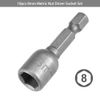 Saipor 10pcs 1/4'' Hex Shank Power Nut Driver Bit Set 8mm Impact Nut Setter Socket Driver Drill Bit Set, 42mm Length