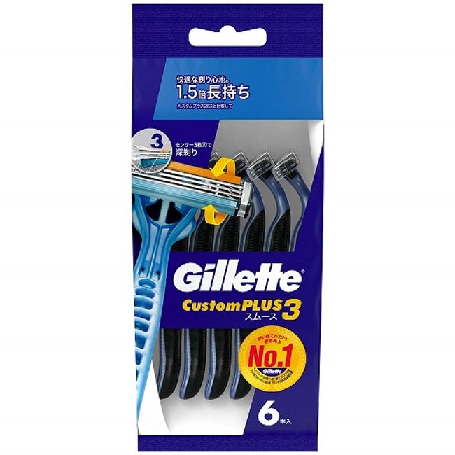 Gillette Custom Plus 3 Smooth [6 pieces] (P&amp;G) [MEN&#39;S] [Shaving]