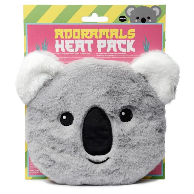 Puckator Koala Round Adoramals Microwavable Plush Wheat & Lavender Heat Pack - Heating Pads Hot and Ice Cold Cool Pack Packs Bag for Sport Injuries Knee Back Pain Bed Warmer Wellness Health Products