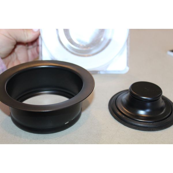 Signature Hardware 3-1/2" Brass Kitchen Garbage Disposal Flange & Stopper Black