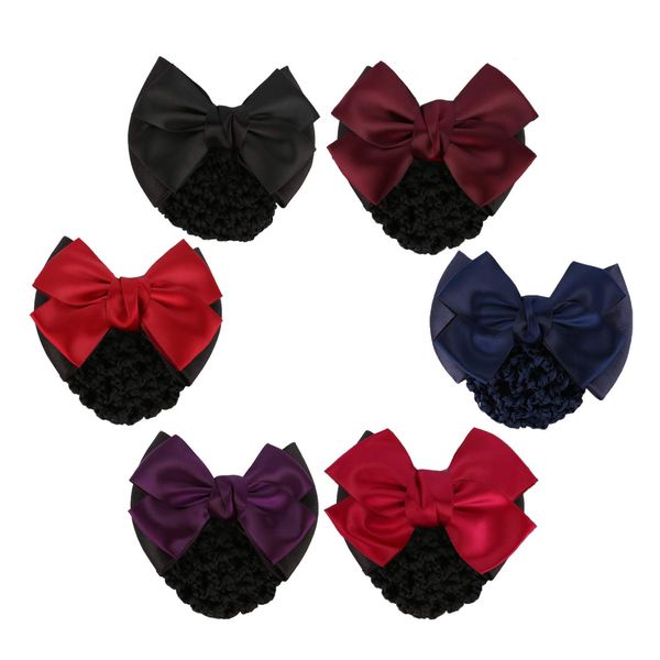 Hair Net Bow,Driew Snoods for Women Hair 6 pcs Hair Net with Bow Hair Snoods for Women