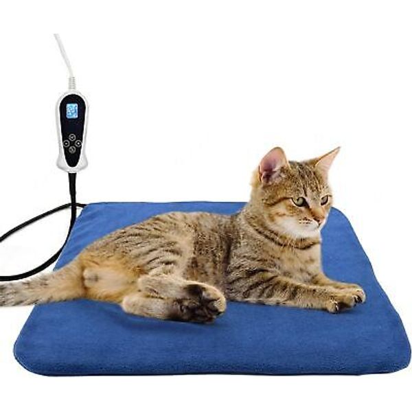 Cat Heating Pad,Electric Pad for Cats Heated Green 18*18‘’, PVC