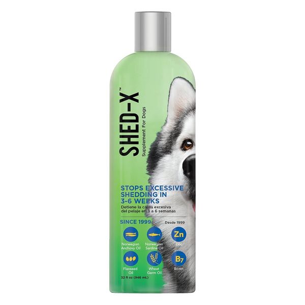 Shed-X Liquid Dog Supplement, 32oz – 100% Natural – Helps Dog Shedding, Fish ...