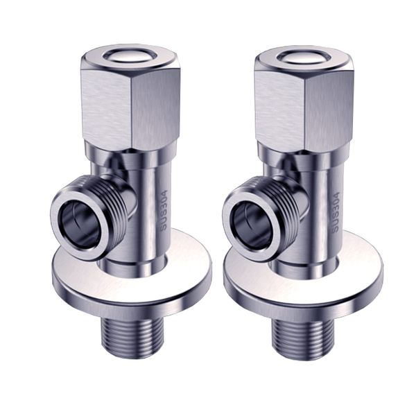 Shut-off G1/2 Stainless Steel Thick Leak Proof Angle Valve Water Flow Control Hybrid On/Off Valve Suitable for Faucets, Water Heaters, and Toilets