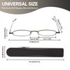 I-Mag Mini Metal Spring Hinge Slim Reading Glasses with Hard Case Black 1.00