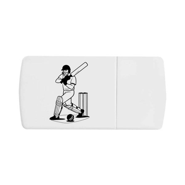 'Cricket Batter Action' Pill Box with Tablet Splitter (PI00035280)