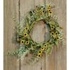 New Primitive Rustic Yellow Daisy SUNFLOWER CANDLE RING Wreath 6"